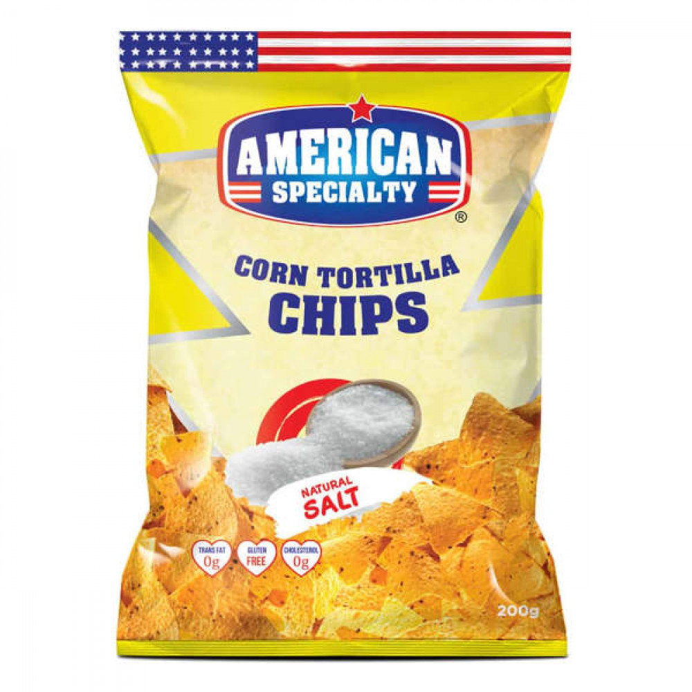 American Specialty Corn Tortilla Chips Salt 200gm 
