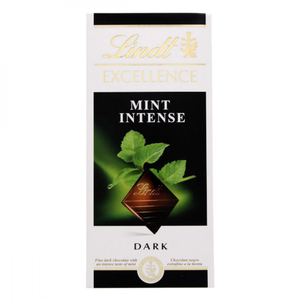 Lindt Excellence Mint Intense Dark Chocolate 100gm  Lindt Excellence Mint Intense Dark Chocolate 100gm