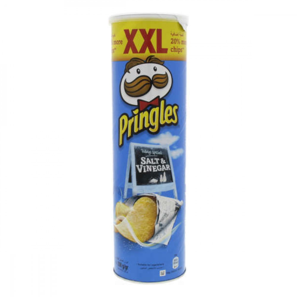 Pringles Potato Crisps XXL Salt & Vinegar 200gm  Pringles Potato Crisps XXL Salt & Vinegar 200gm