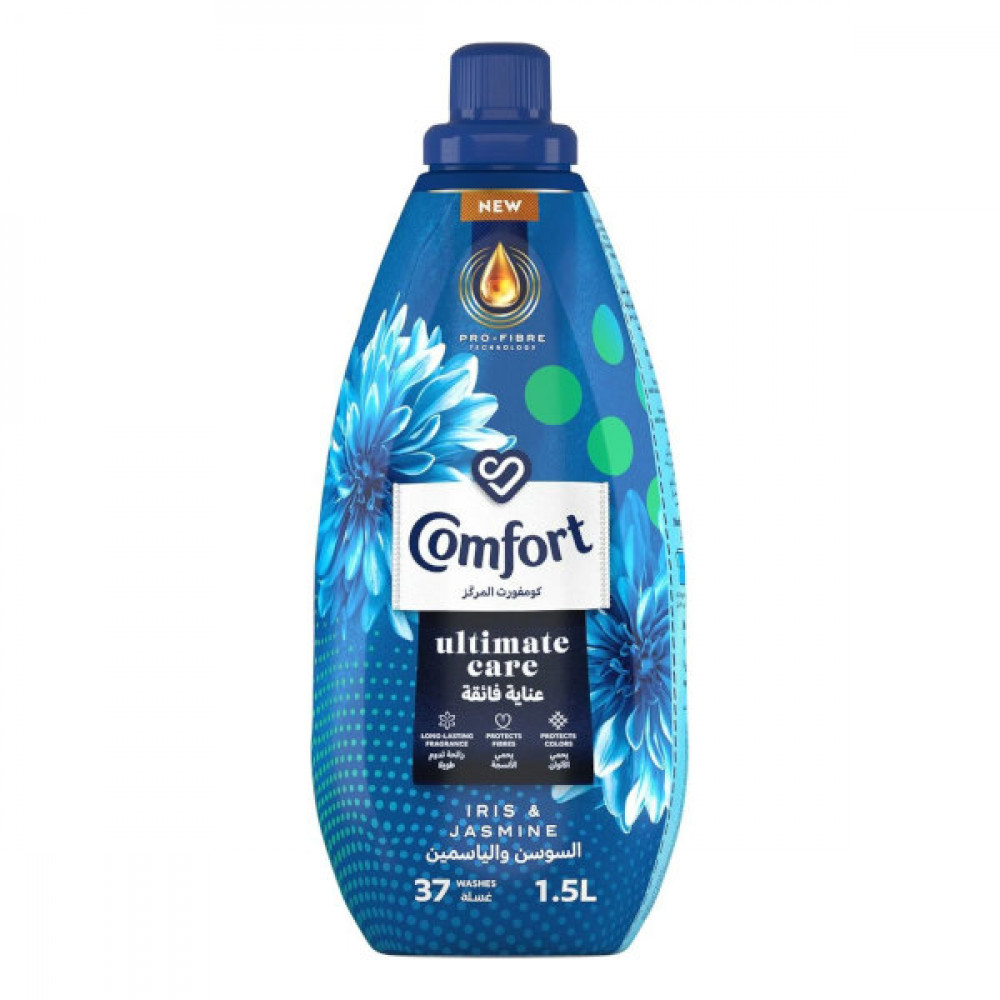 Comfort Ultimate Care Fabric Softener Iris & Jasmine 1-5Ltr  Comfort Ultimate Care Fabric Softener Iris & Jasmine 1-5Ltr