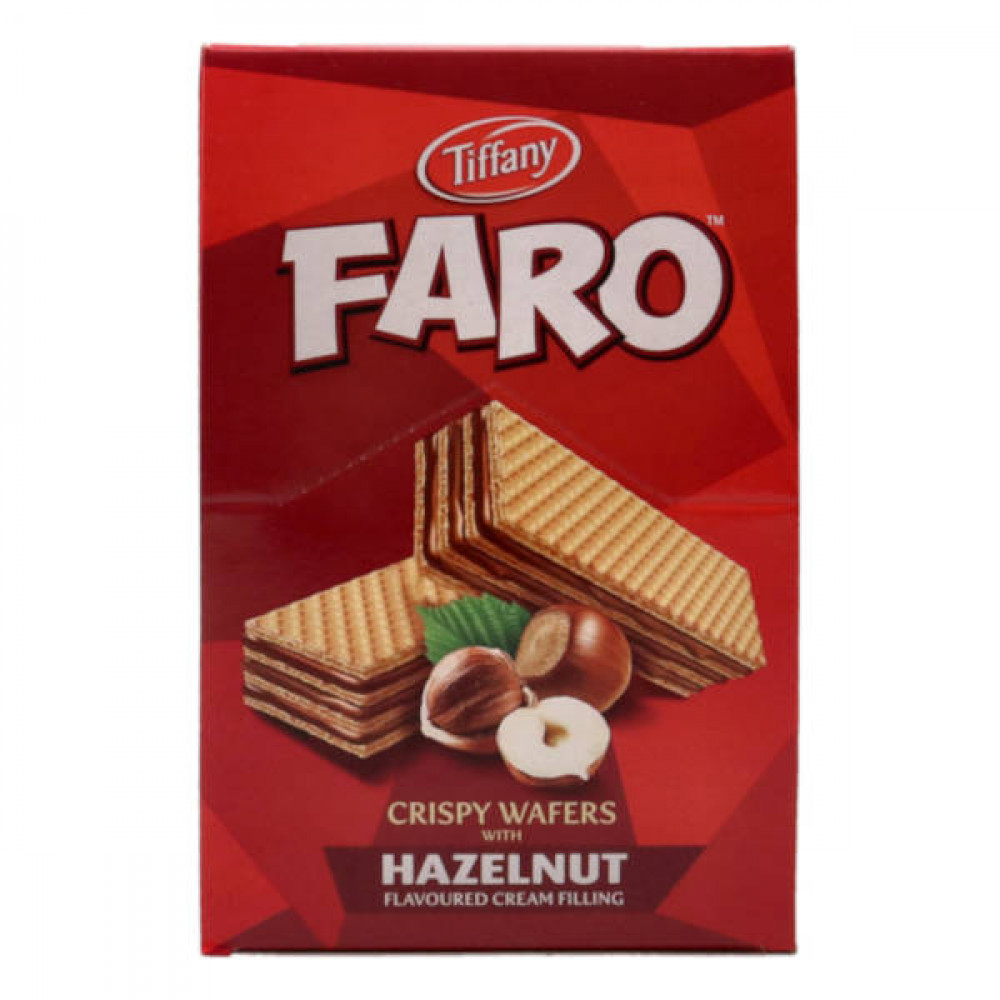 Tiffany Faro Crispy Hazelnut Wafers 12 x 45gm  Tiffany Faro Crispy Hazelnut Wafers 12 x 45gm