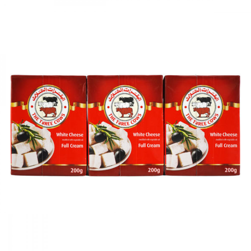 The Three Cows White Cheese Full Cream 3 x 200gm 