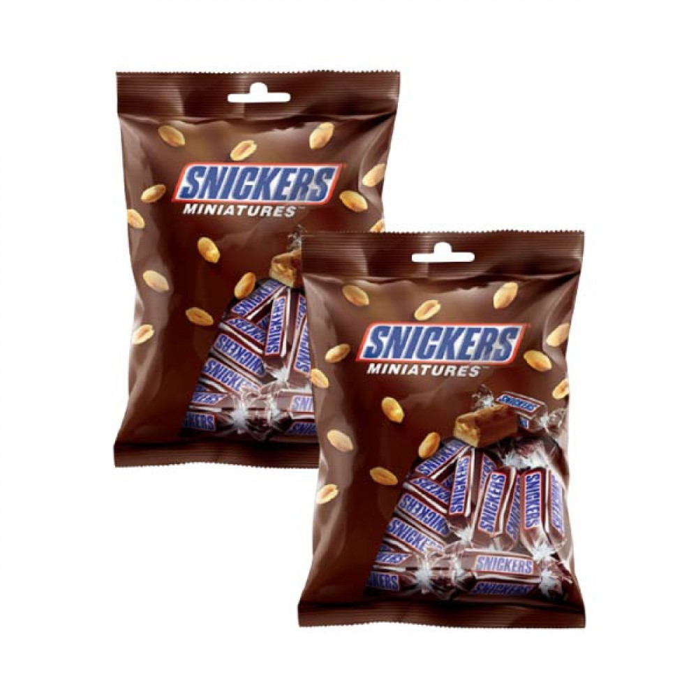 Snickers Miniatures Chocolate 2 x 150gm  Snickers Miniatures Chocolate 2 x 150gm