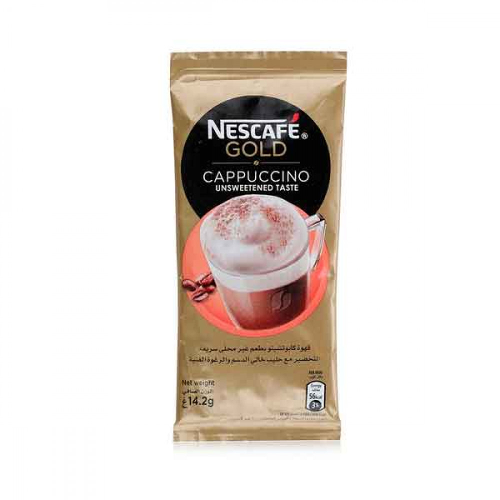 Nescafe Gold Instant Coffee Cappuccino Unsweetened 14.2gm 10s  Nescafe Gold Instant Coffee Cappuccino Unsweetened 14.2gm 10s