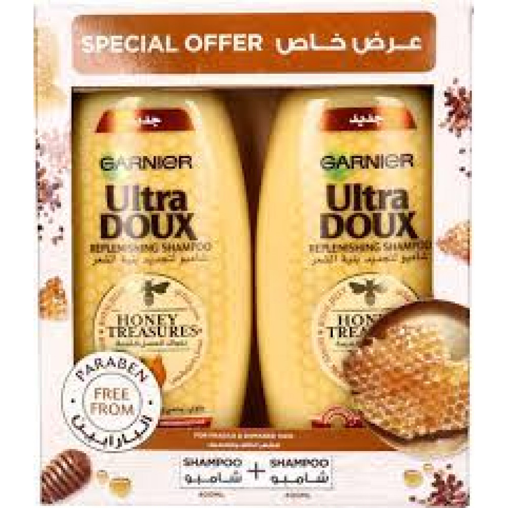 Garnier Ultra Doux Honey Shampoo 2X400Ml