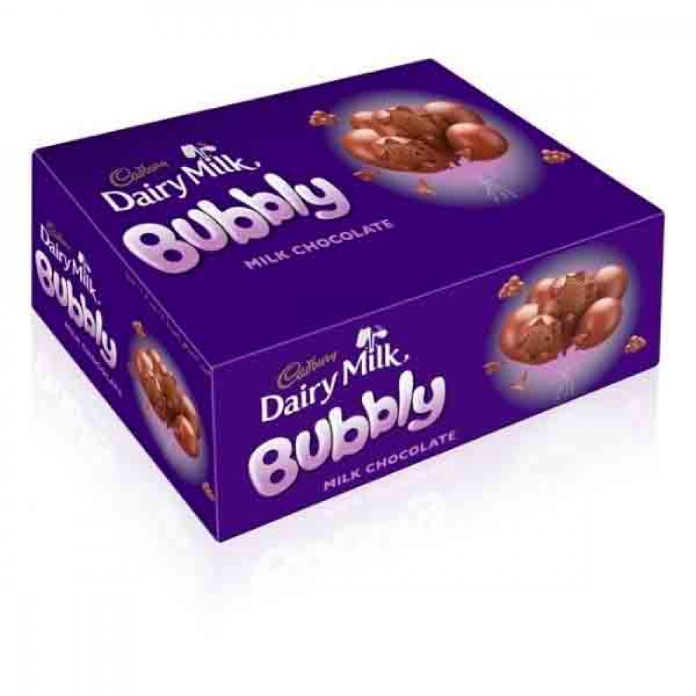 Cadbury Dairy Milk Bubbly Chocolate 12 x 28gm  Cadbury Dairy Milk Bubbly Chocolate 12 x 28gm