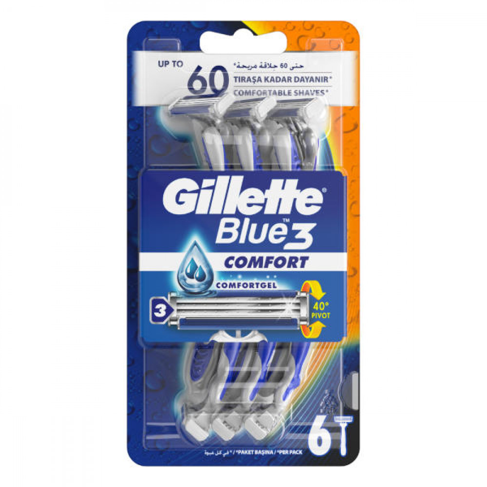 Gillette Blue 3 Comfort 6 Disposable Razors 