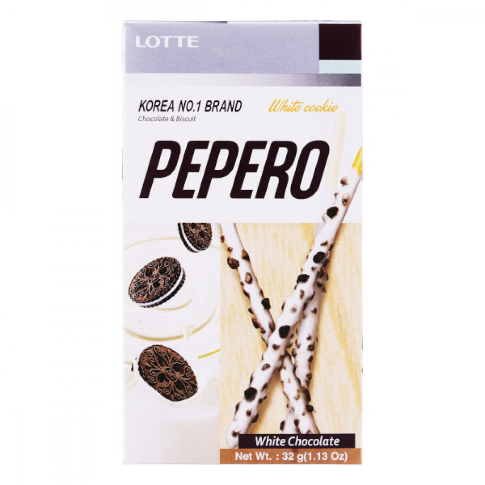Lotte Pepero White Chocolate Cookies 256gm  Lotte Pepero White Chocolate Cookies 256gm