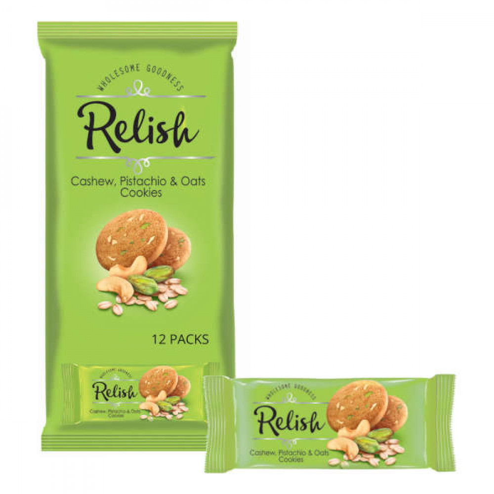 Nabil Relish Cashew, Pistachio & Oats Cookies 12 x 42gm 