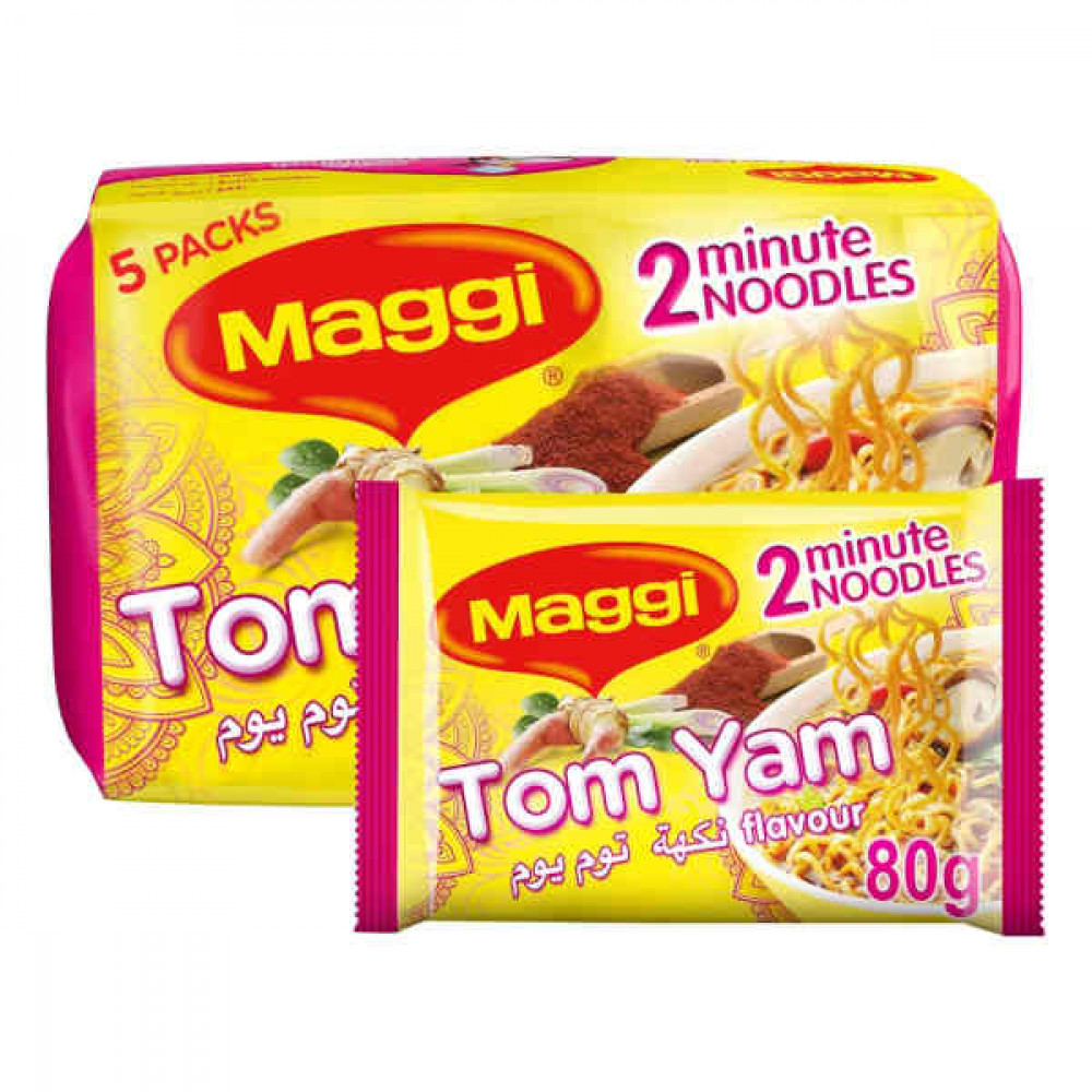 Maggi 2 Minute Noodles Tom Yam 5 x 80gm  Maggi 2 Minute Noodles Tom Yam 5 x 80gm